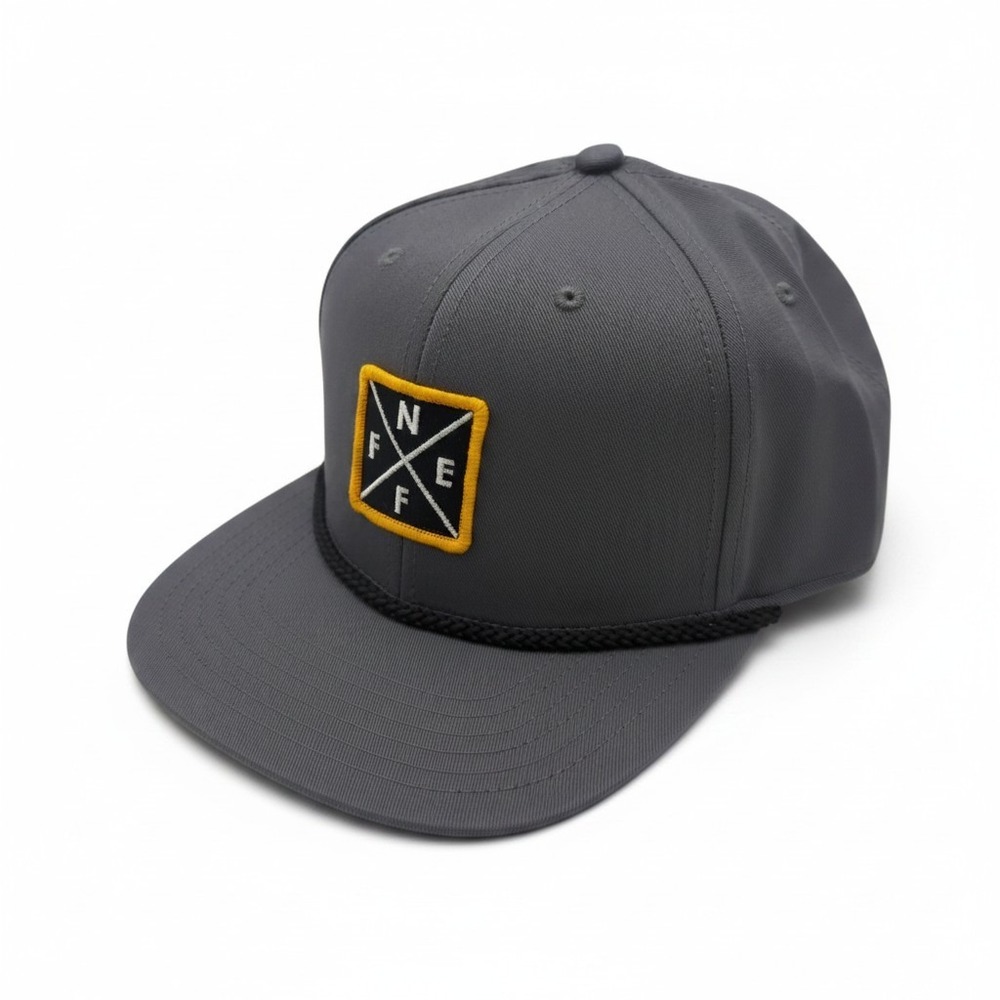 Neff Forever Fun Snapback Hat Gray Embroidered Logo Rope Flat Brim Cotton Cap